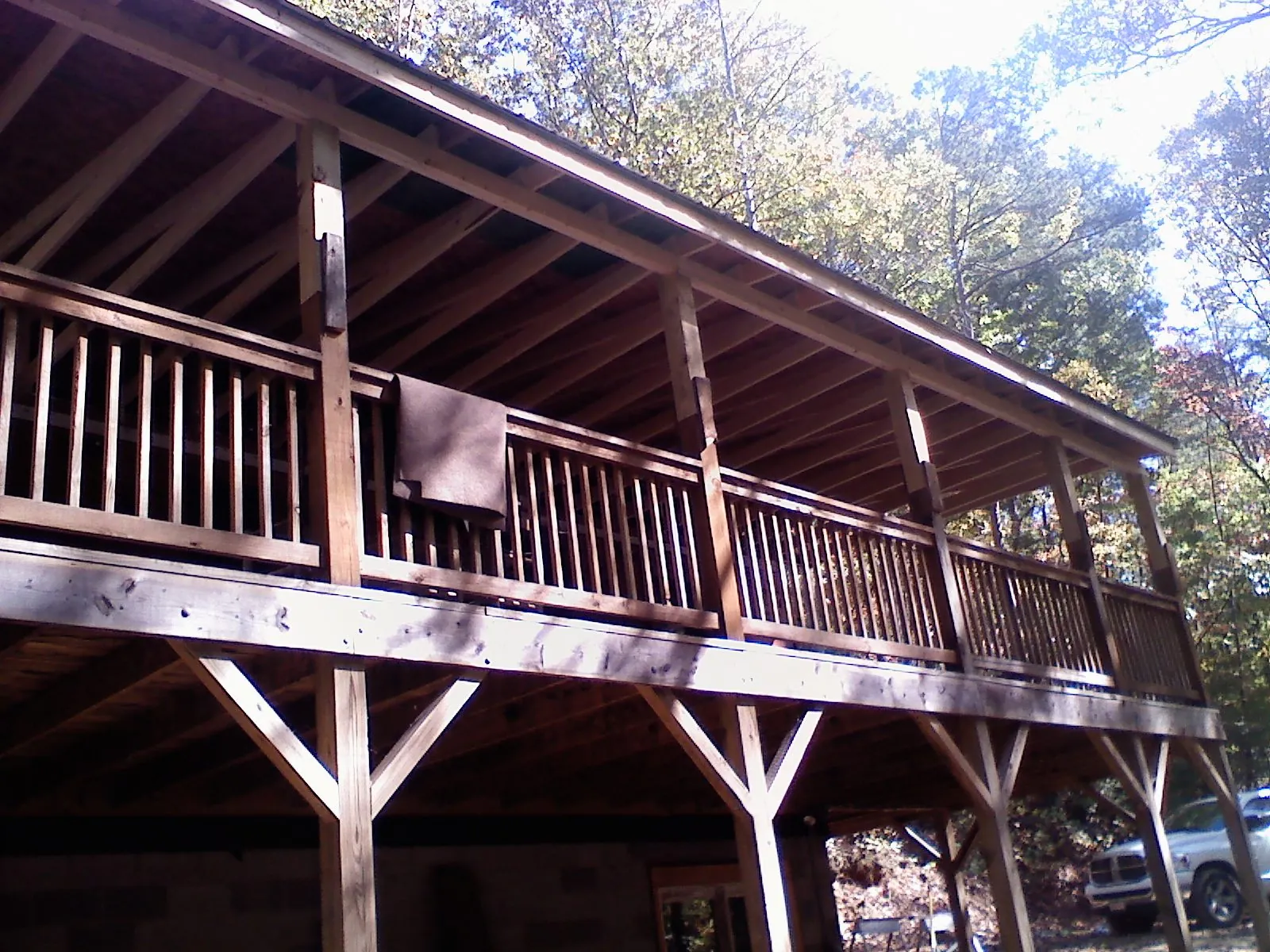 Timber framing under a new elevated porch and deck — Roof Leak Repair in Crystal Spring by Roofing Brothers
